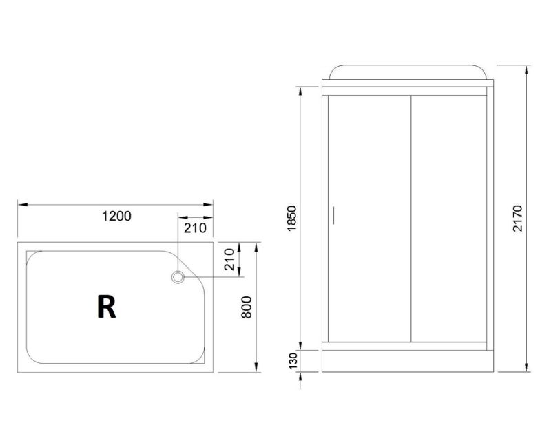 Душевая кабина Royal Bath HP RB8120HP2-M-R 80x120