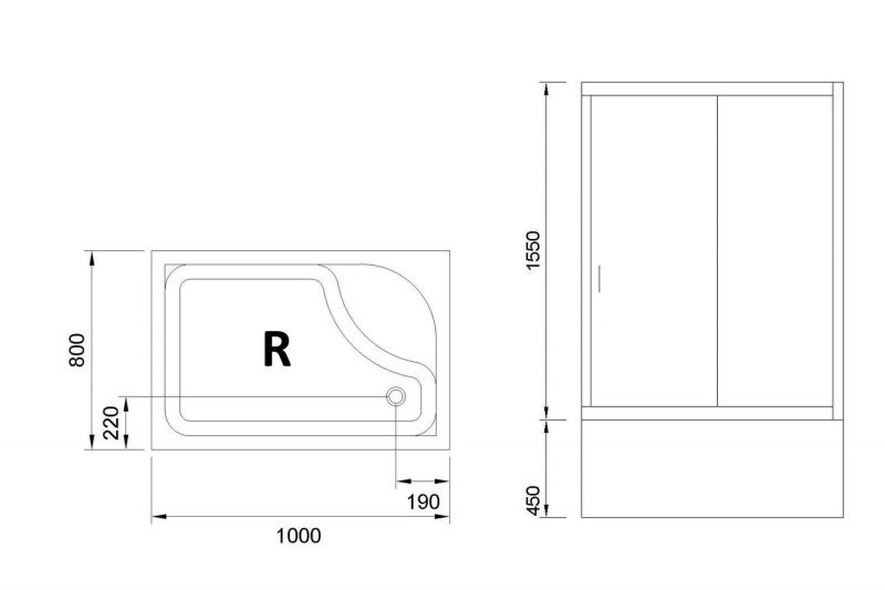 Душевой угол Royal Bath  BP RB8100BP-T-R