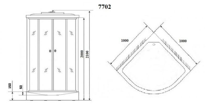 Душевая кабина Niagara Luxe NG-7702G 100x100