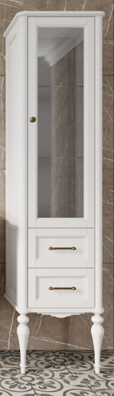 Пенал ValenHouse Эстетика-500R BD-2103927 белый ясень/бронза фото 1
