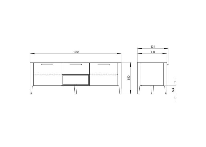 Тумба под ТВ Ellipsefurniture Type TY010306280101 фото 4