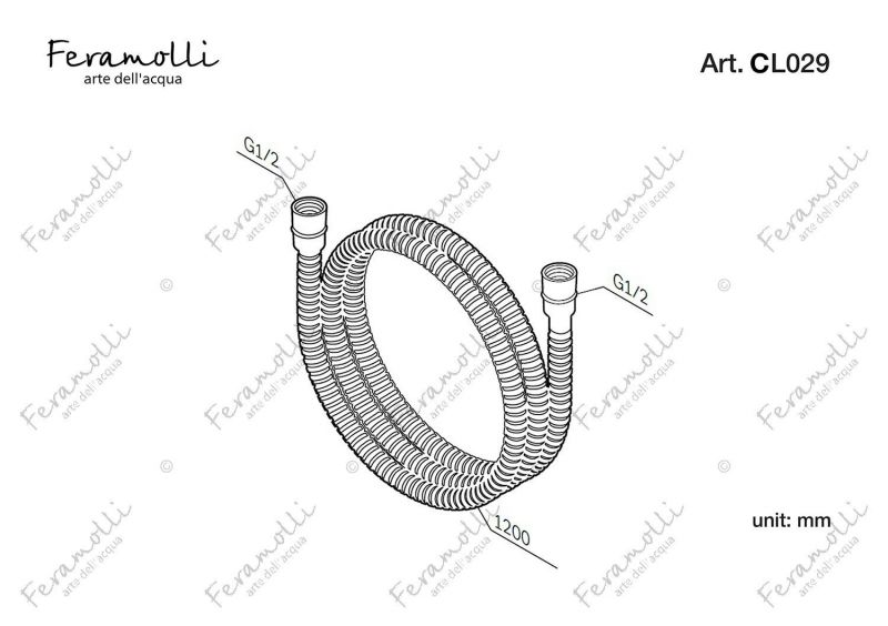 Шланг для душа Feramolli Tropicale CL029 (1200мм.), хром фото 2