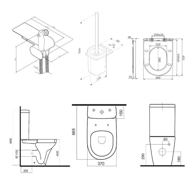 Унитаз-компакт AM.PM Inspire V2.0 CK50C1704W с микролифтом, гигиеническим душем и аксессуарами фото 3