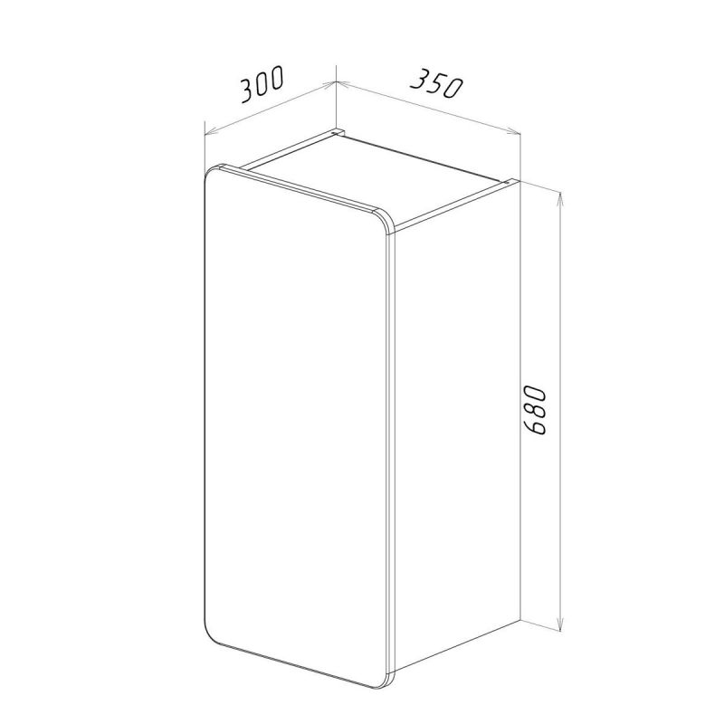 Полупенал подвесной Lemark OLIVIA LM08OL35PL, 35x68 см