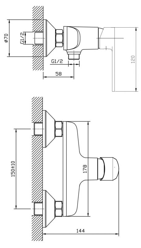 Смеситель для душа ESKO Belgrade BD 80 фото 2