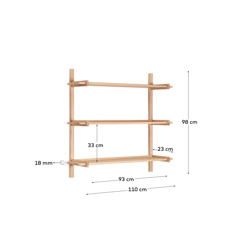 Sitra Модульная полка 3 шт из массива дуба с натуральной отделкой La Forma (ex Julia Grup) BD-3059527