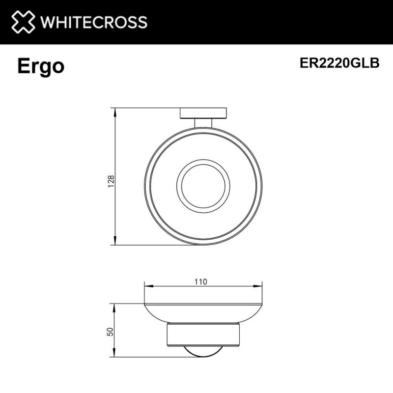 Мыльница подвесная WHITECROSS Ergo ER2220GLB, брашированное золото