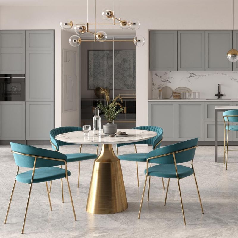 Комплект из 2-х стульев полубарных BRADEX Home Turin бирюзовый с золотыми ножками BD-3072995 фото 11