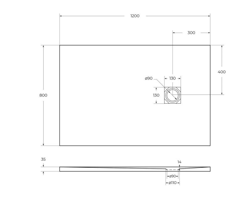 Душевой поддон BelBagno UNO TRAY-MR-UNO-AH-120/80-35-NERO-NO 120x80 черный матовый фото 5