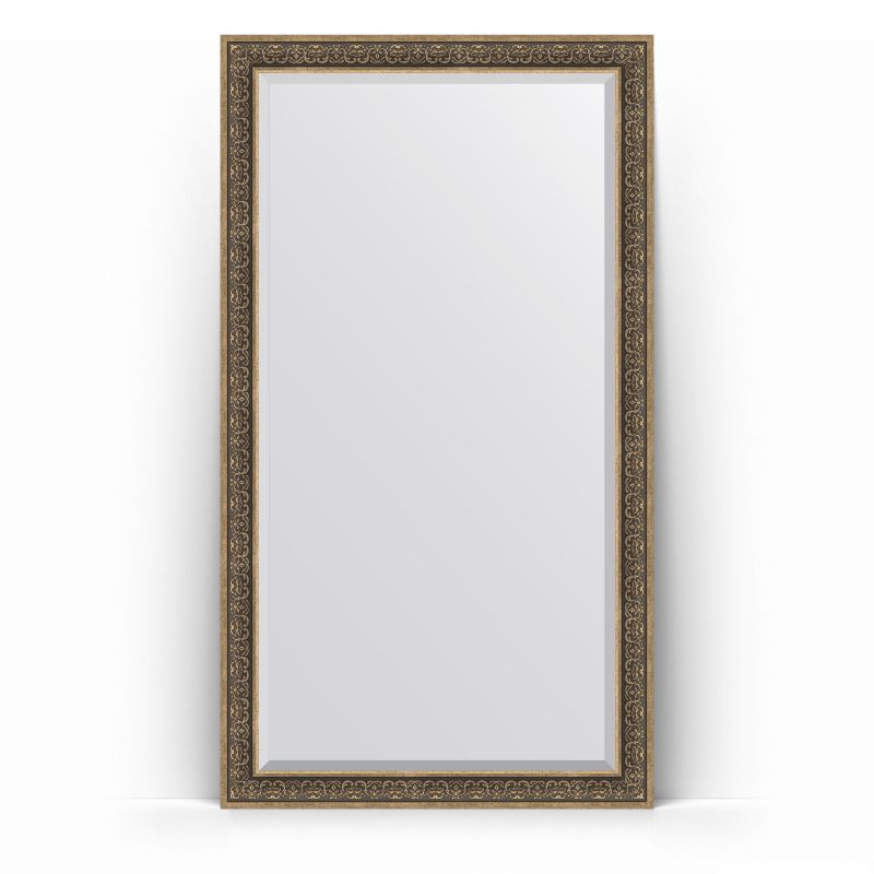 Зеркало напольное с фацетом в багетной раме 114x204 Evoform EXCLUSIVE FLOOR BY 6172 вензель серебряный