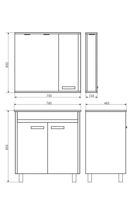 Зеркальный шкаф Тулуза-75 Comforty 00003121662 сосна лоредо