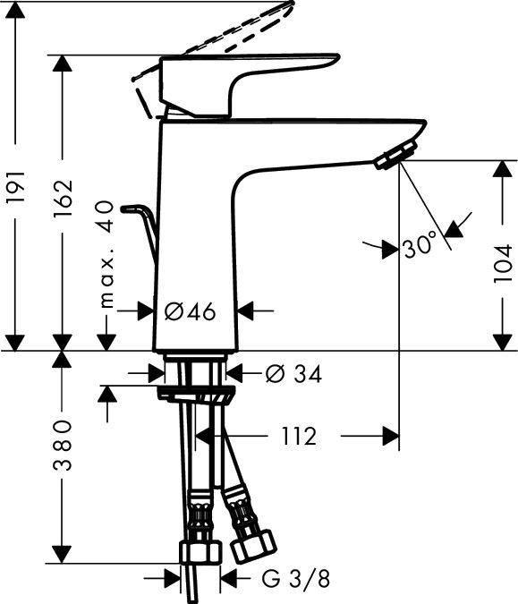 Смеситель Hansgrohe Talis E 71710000 для раковины фото 3