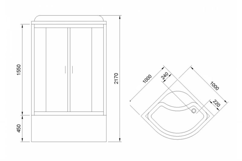 Душевая кабина Royal Bath ВК RB100BK3-WC 100x100