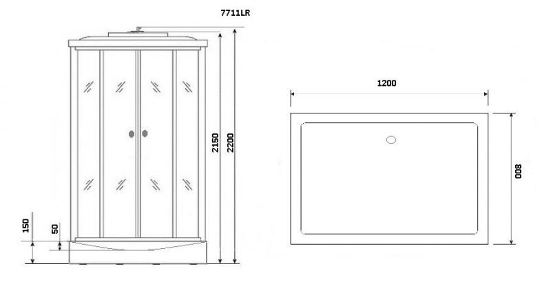 Душевая кабина Niagara Luxe NG-7711WL 90x120