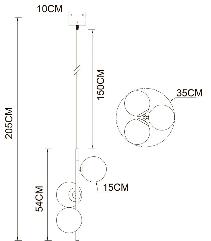 Светильник подвесной Arte Lamp ALCOR A2224SP-3BK