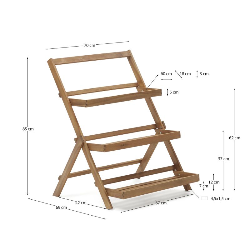 Уличный стеллаж из массива акации 70 x 85 см Victora  La Forma (ex Julia Grup) BD-2607639