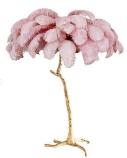 Торшер страусиные перья IST CASA FEATHER LAMP, Цвет: розовый  E14 220V  IST-713casa
