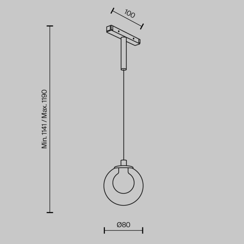 Трековый подвесной светильник Maytoni Bubble TR181PL-1-4WTW-B