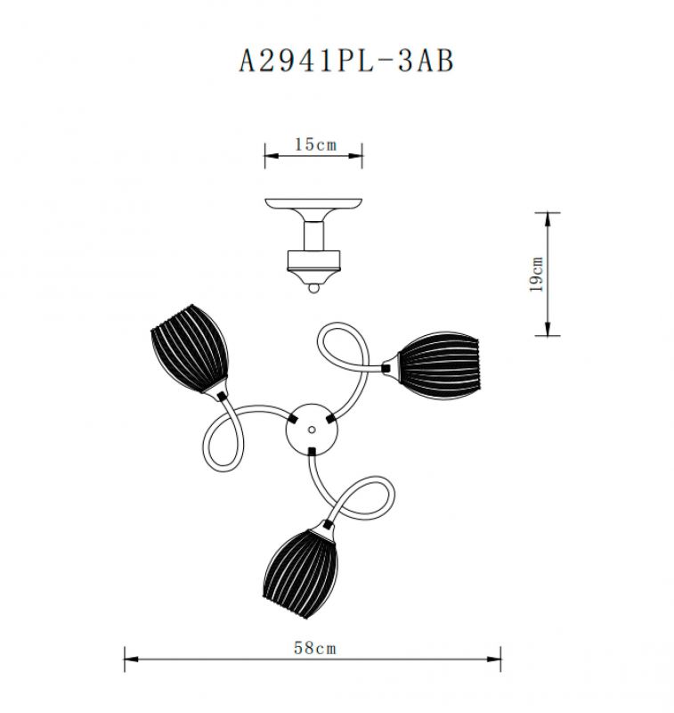 Светильник потолочный Arte Lamp ARYA A2941PL-3AB