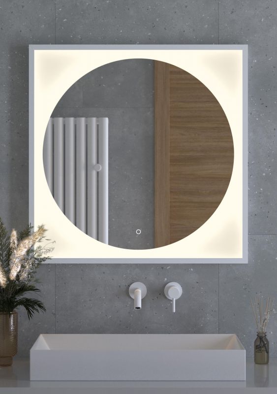 Зеркало для ванной DEFESTO ECLIPSE DF 2238S с LED-подсветкой и сенсорным выключателем Ø80см фото 3