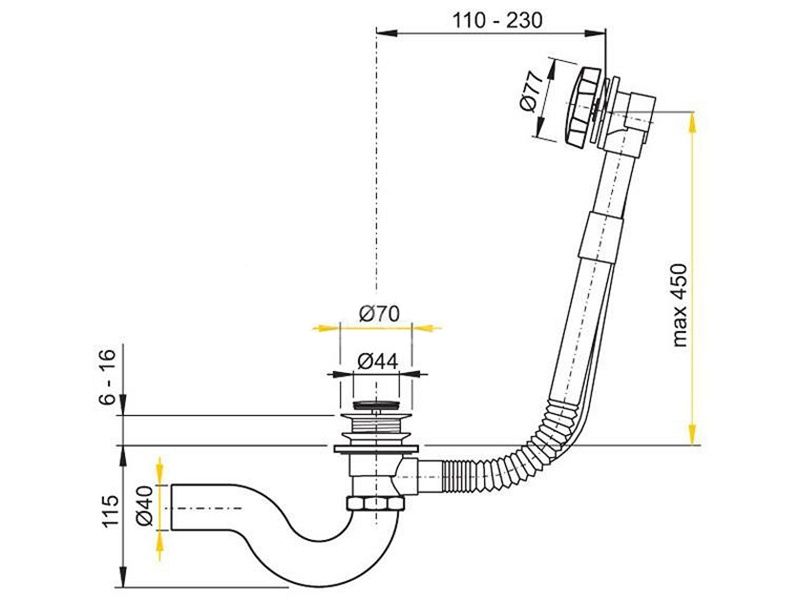 Слив-перелив Timo-F 8003/00 хром