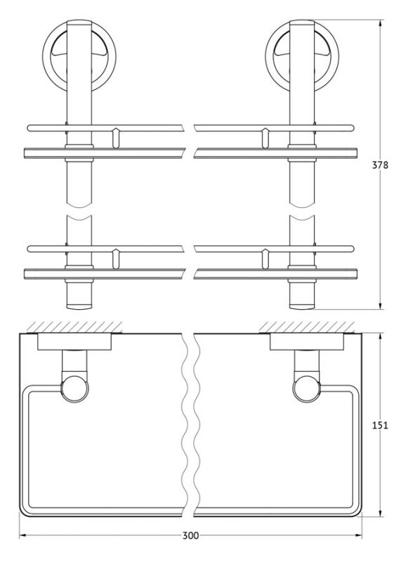 Полка 2-х ярусная 30 cm FBS Ellea ELL 062