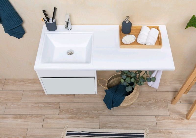 Тумба с раковиной Aquanet Токио 130 L белый 00239217 фото 8
