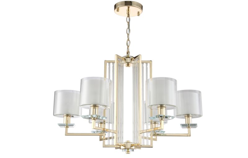 Люстра Crystal Lux NICOLAS 60W E14 NICOLAS SP-PL6 GOLD/WHITE фото 1