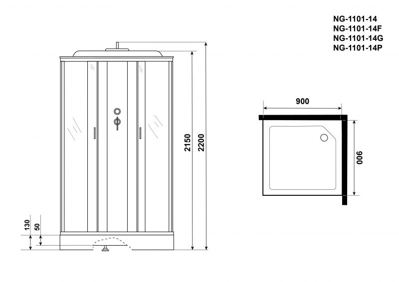 Душевая кабина Niagara Classic NG- 1101-14 90x90