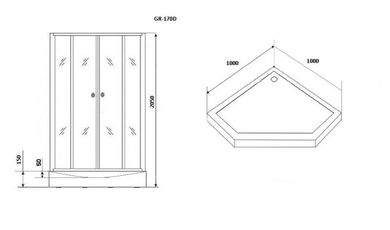 Душевая кабина Grossman GR170D 100x100