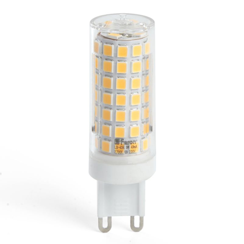 Лампа светодиодная Feron 9W 230V G9 6400K JCD, LB-434 38148