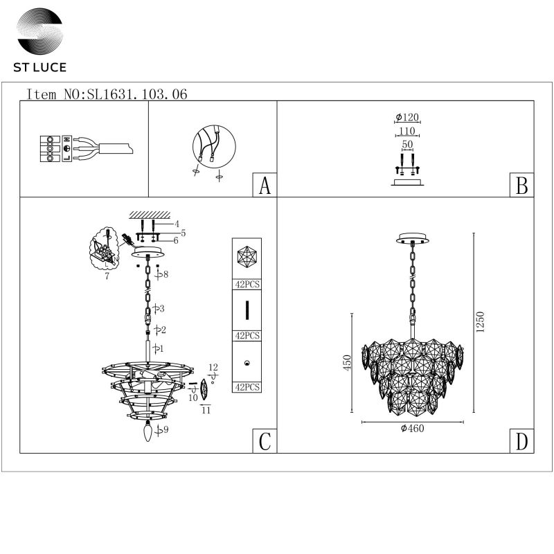 Люстра подвесная ST Luce Viterbo SL1631.103.06