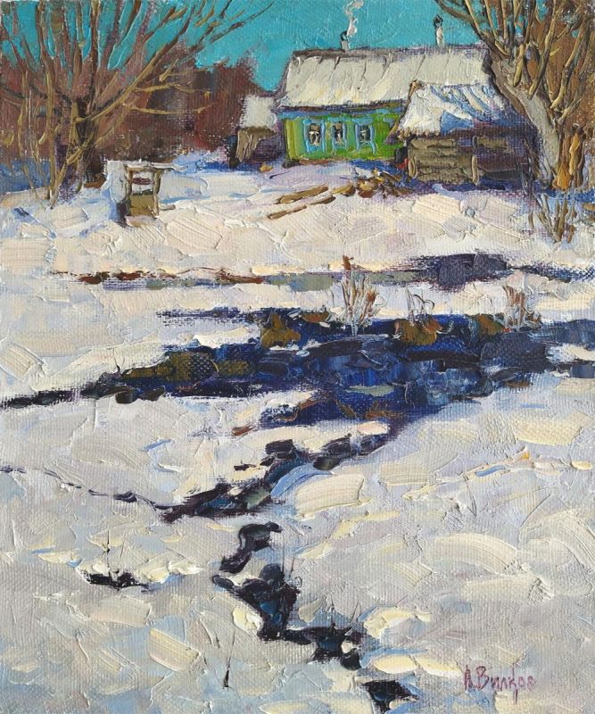 Картина "Побежали ручьи" Вилков Андрей