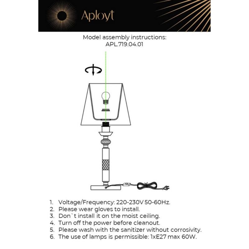 Настольная лампа Aployt Silvian APL.719.04.01 фото 7