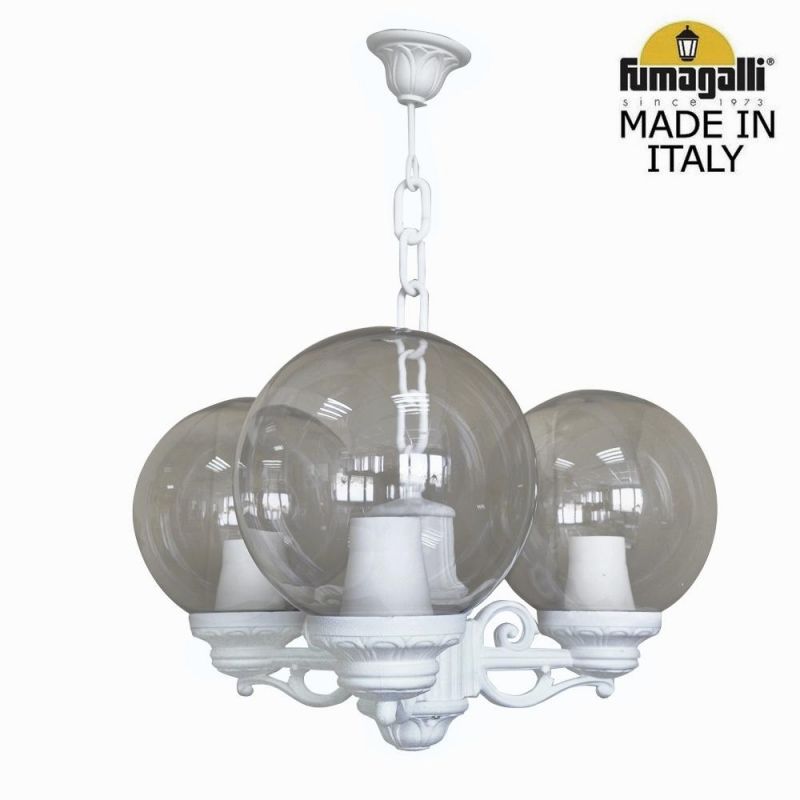 Подвесной уличный светильник  Fumagalli GLOBE 250 белый, дымчатый G25.120.S30.WZF1R фото 1