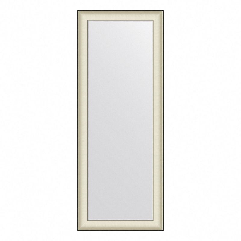 Зеркало настенное  Evoform Definite в багетной раме белая кожа с хромом, 58х148 см, BY 7628
