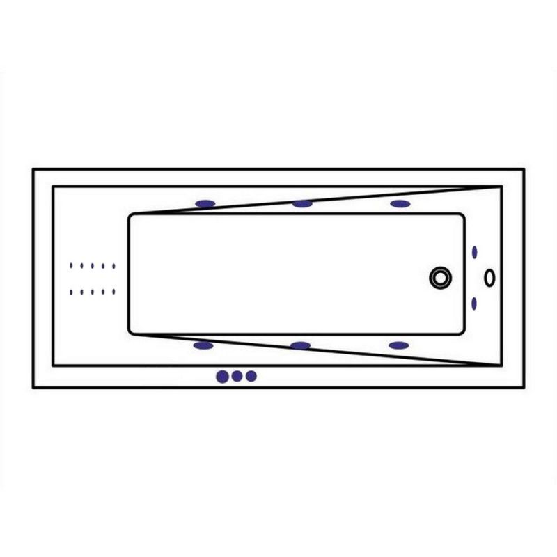 Акриловая ванна Whitecross 0101.160070.100.SMARTNANO.CR, с гидромассажем, Wave 160x70 см фото 2