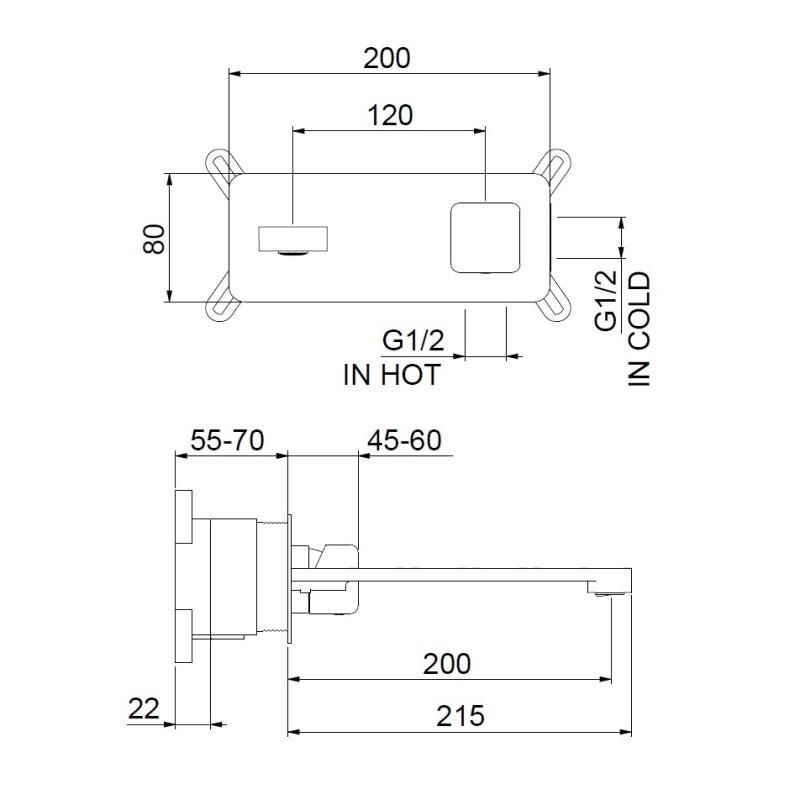 Смеситель для раковины Webert ONE-X OX830606015, хром/сталь