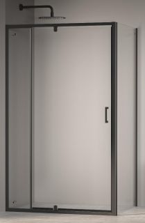 Душевой уголок RGW PA-078B (RGW PA-008B + Z-050-2B) 90x80 см, профиль черный, стекло прозрачное