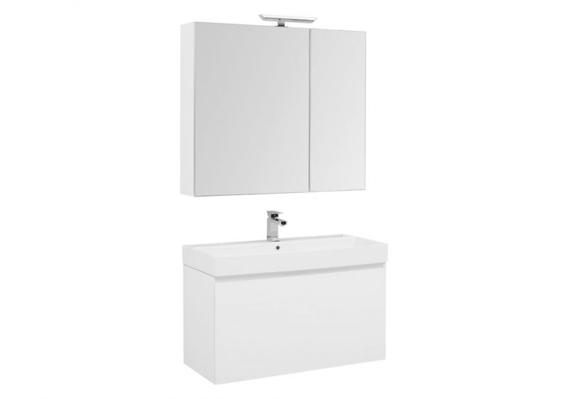 Мебель для ванной для ванной Aquanet Йорк 100 203645, белый Тумба+раковина+зеркало