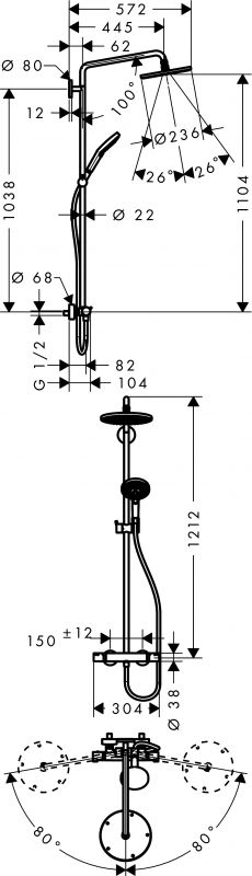 Душевая стойка Hansgrohe Raindance Select S 240 27115000 Showerpipe