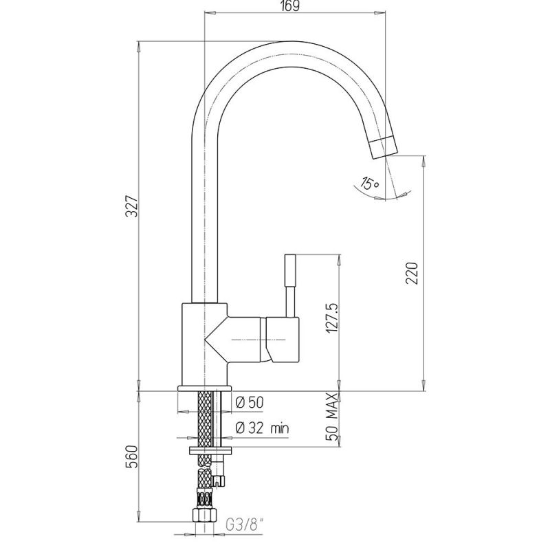 Смеситель для кухни Paini Cox 78H4572CRL2LMKM