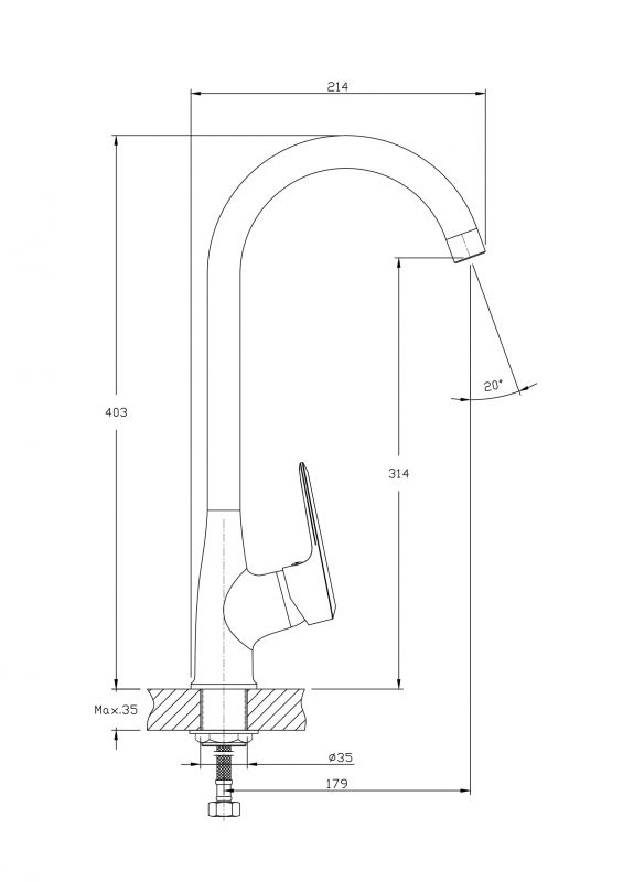 Смеситель для кухонной мойки Rush Devon DE7535-22