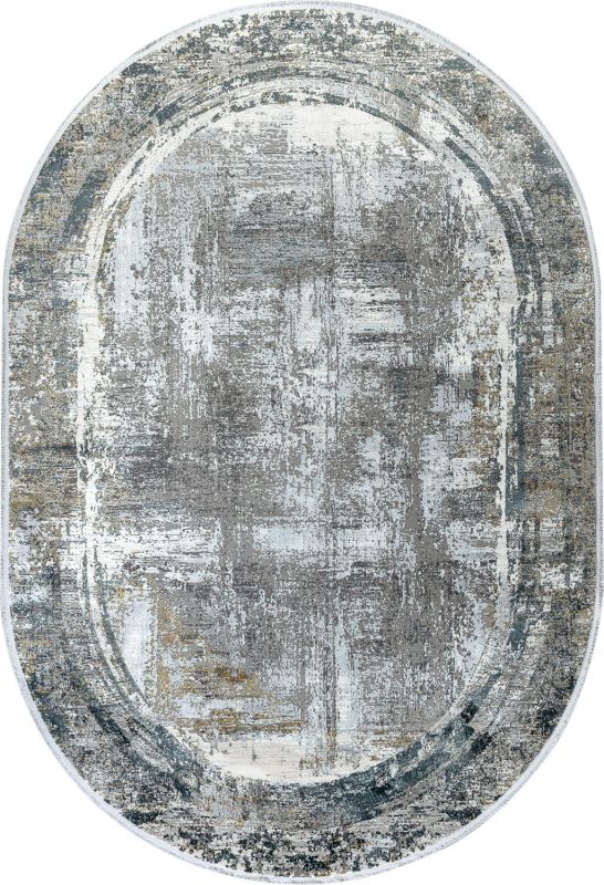Турецкий ковер из эвкалиптового шёлка и акрила Carpet «ASPENDOS» M175A-C-DGRY-DGRY(Oval) 200 x 290 см фото 1