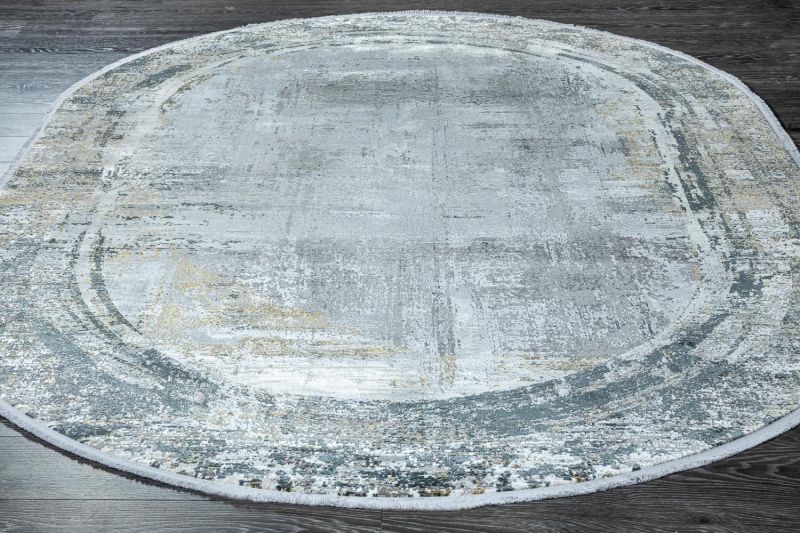 Турецкий ковер из эвкалиптового шёлка и акрила Carpet «ASPENDOS» M175A-C-DGRY-DGRY(Oval) 200 x 290 см фото 2