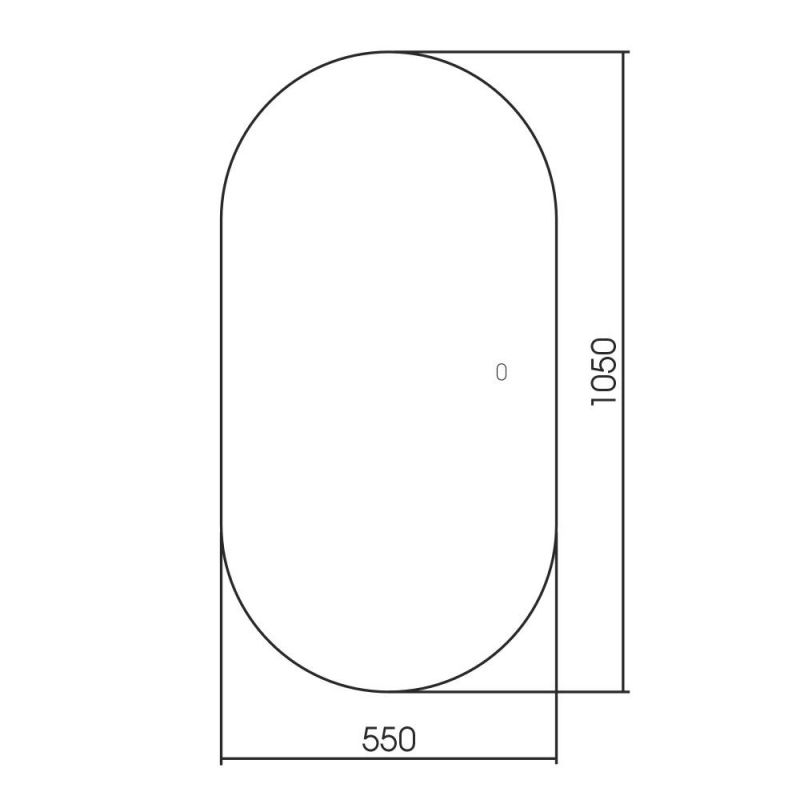 Зеркало ABBER Kontur AG6302S, 55х105 см, с подсветкой