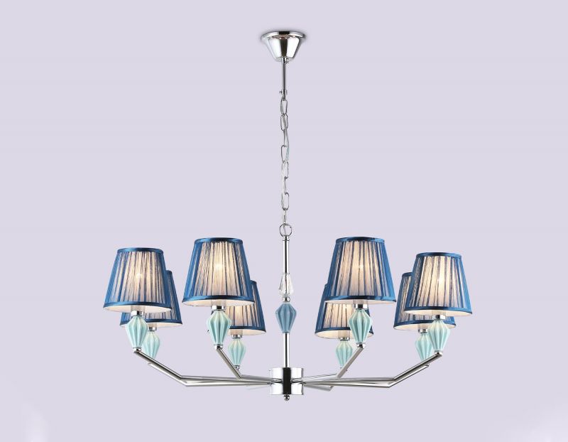 Подвесная люстра с абажуром и декором из керамики Ambrella LH 40W E14 LH75063 фото 3