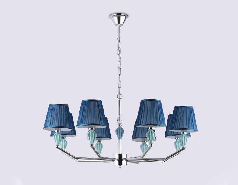 Подвесная люстра с абажуром и декором из керамики Ambrella LH 40W E14 LH75063 фото 4
