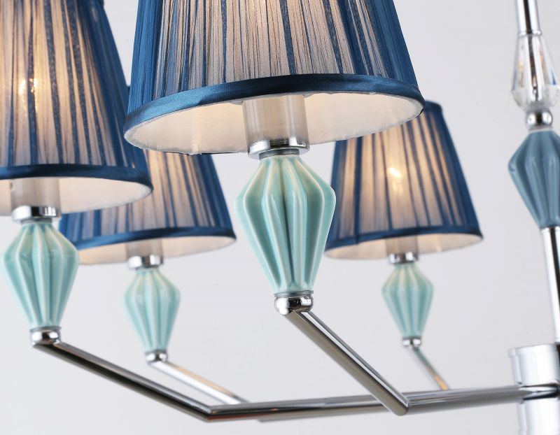 Подвесная люстра с абажуром и декором из керамики Ambrella LH 40W E14 LH75063 фото 5