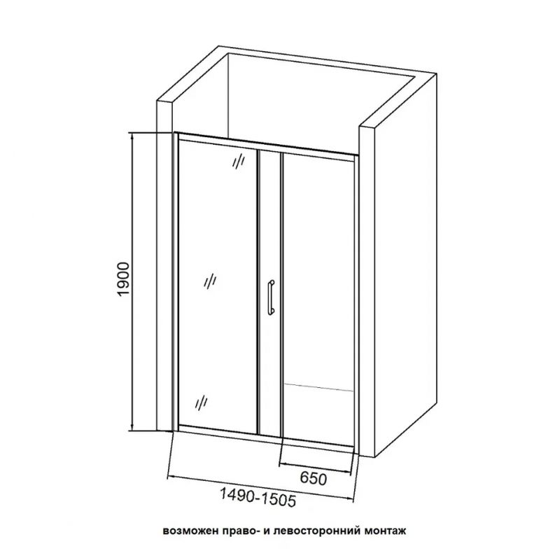 Душевая дверь 150х190 Orange E02-150TCR